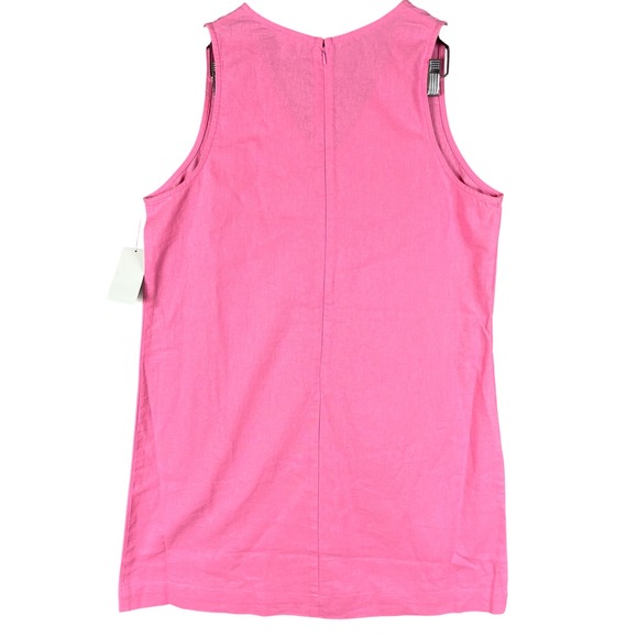 NWT Dip Linen Cotton Dress Women XL Mini Bubblegum Pink Preppy Beach Resort - Picture 2 of 12